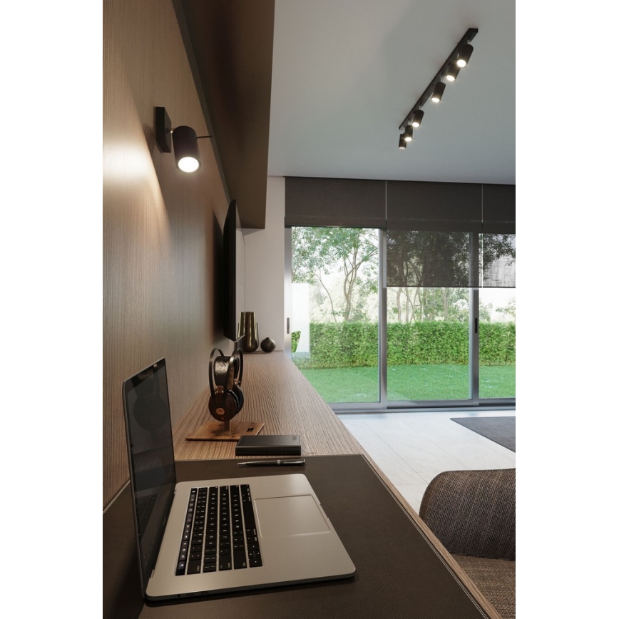 Sollux SL.0091 - Nástěnné svítidlo RING 1xGU10/40W/230V černá