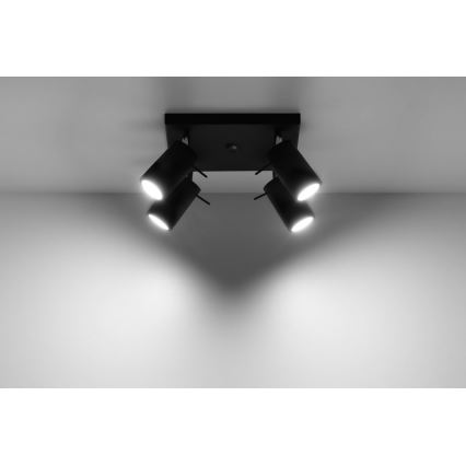 Bodové svítidlo RING 4 4xGU10/10W/230V černá