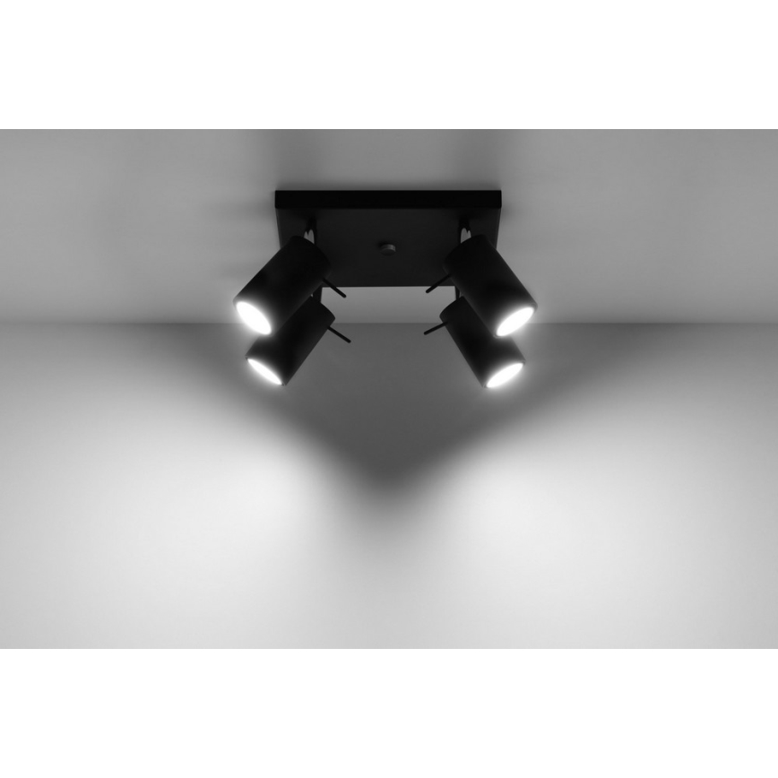 Bodové svítidlo RING 4 4xGU10/10W/230V černá