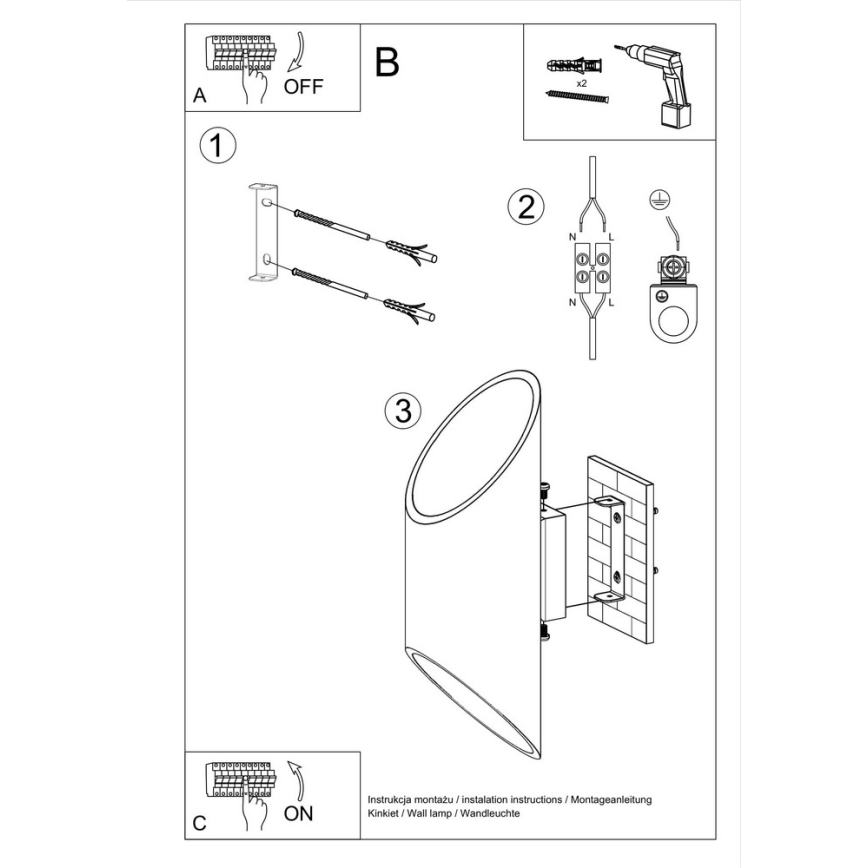 Nástěnné svítidlo PENNE 30 1xG9/40W/230V černá