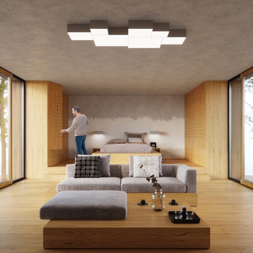 Sollux SL.0137 - Stropní svítidlo HORUS 35 2xE27/60W/230V šedá