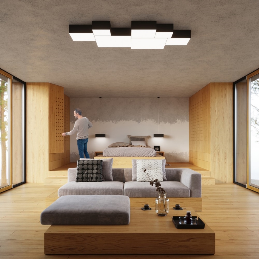 Sollux SL.0139 - Stropní svítidlo HORUS 45 3xE27/60W/230V černá