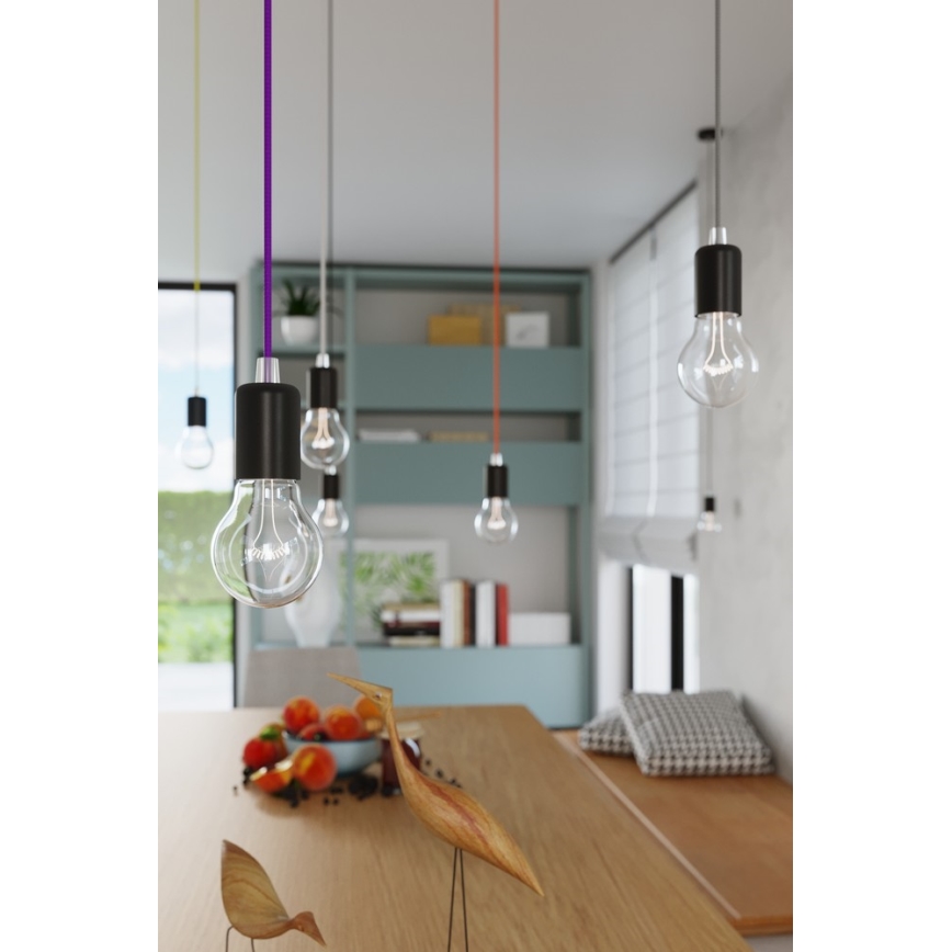 Sollux SL.0152 - Lustr na lanku EDISON 1xE27/60W/230V černá