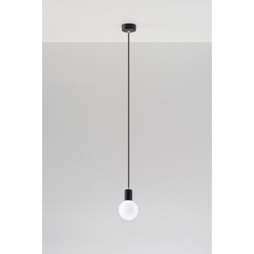 Sollux SL.0152 - Lustr na lanku EDISON 1xE27/60W/230V černá