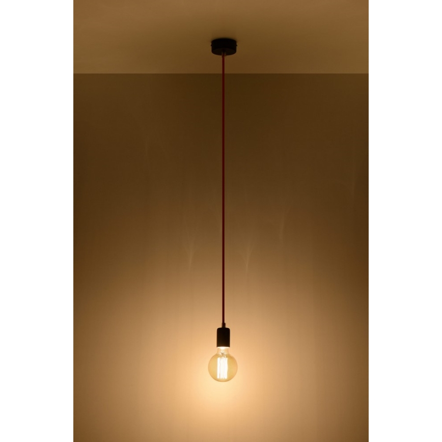 Lustr na lanku EDISON 1xE27/60W/230V černá