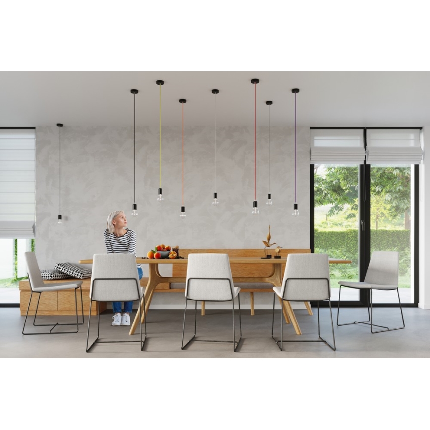 Lustr na Lanku EDISON 1xE27/60W/230V oranžová