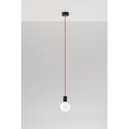 Lustr na Lanku EDISON 1xE27/60W/230V černá, červená