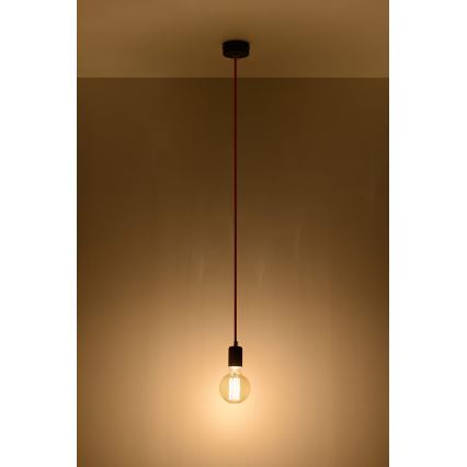 Lustr na Lanku EDISON 1xE27/60W/230V černá, červená