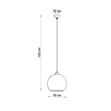 Lustr na lanku BALL 1xE27/15W/230V pr. 30 cm bílá/lesklý chrom