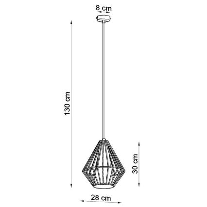 Lustr na lanku DEMI 1xE27/60W/230V černá/bílá