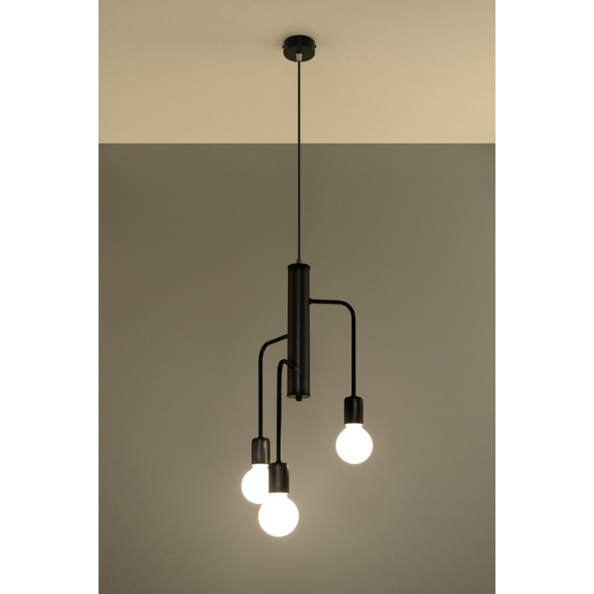 Lustr na lanku DUOMO 3M 3xE27/60W/230V černá