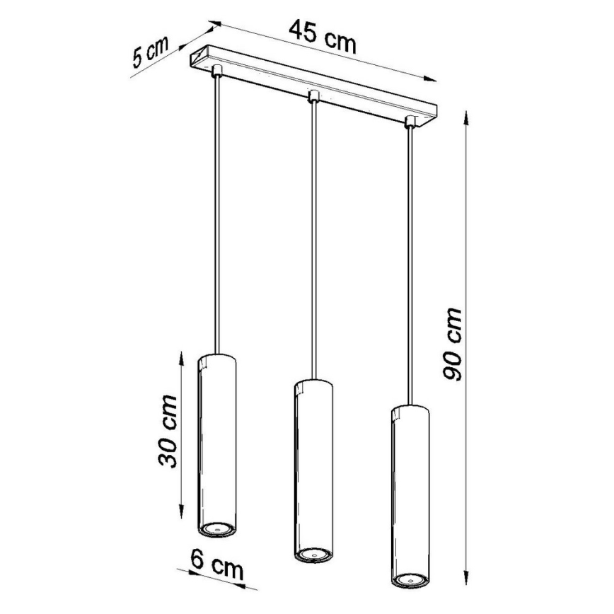 Lustr na lanku LAGOS 3 3xGU10/10W/230V bílá
