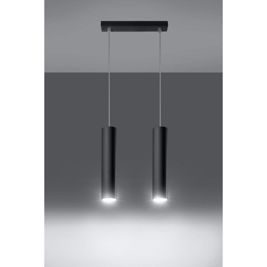 Lustr na lanku LAGOS 2 2xGU10/10W/230V černá