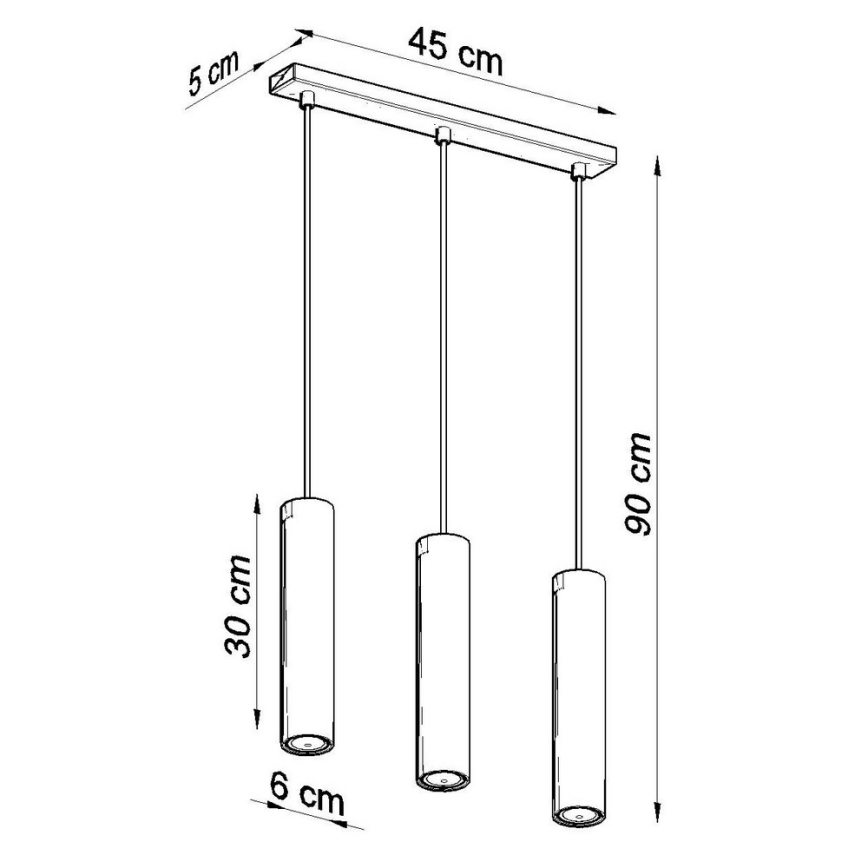 Lustr na lanku LAGOS 3 3xGU10/10W/230V černá