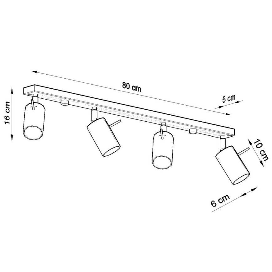 Bodové svítidlo RING 4L 4xGU10/10W/230V černá