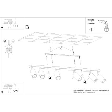 Bodové svítidlo RING 6L 6xGU10/10W/230V bílá