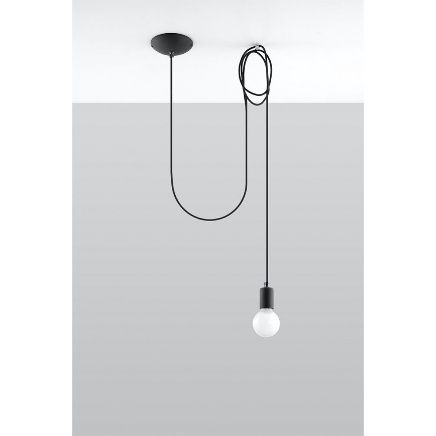 Lustr na Lanku EDISON 1 1xE27/60W/230V pavouk černá