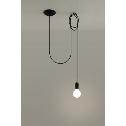Lustr na Lanku EDISON 1 1xE27/60W/230V pavouk černá