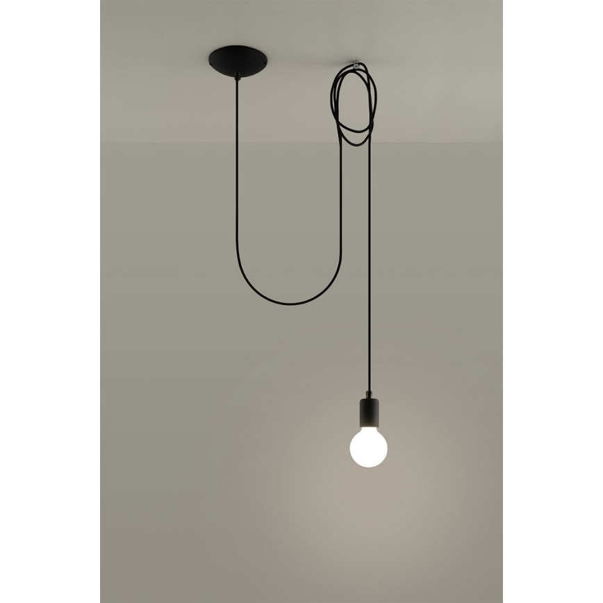 Lustr na Lanku EDISON 1 1xE27/60W/230V pavouk černá
