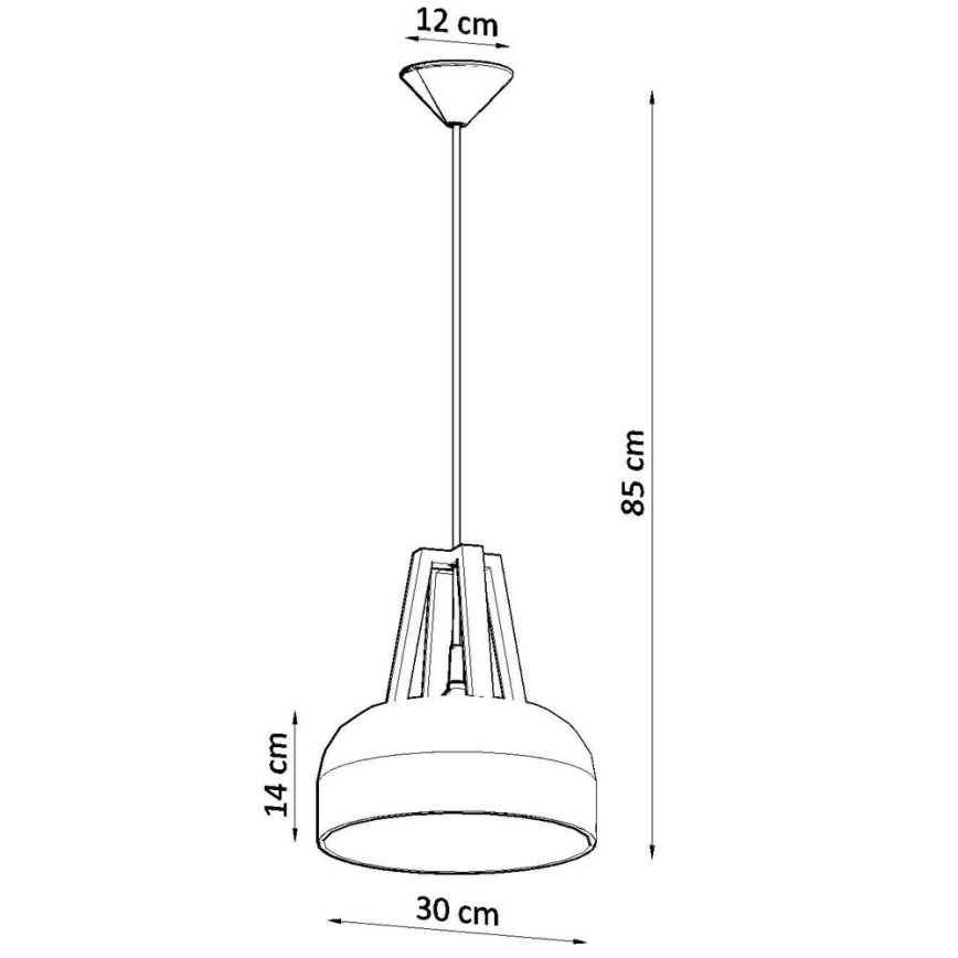 Lustr na lanku CASCO 1xE27/60W/230V pr. 30 cm bříza