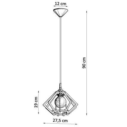 Lustr na lanku POMPELMO 1xE27/60W/230V