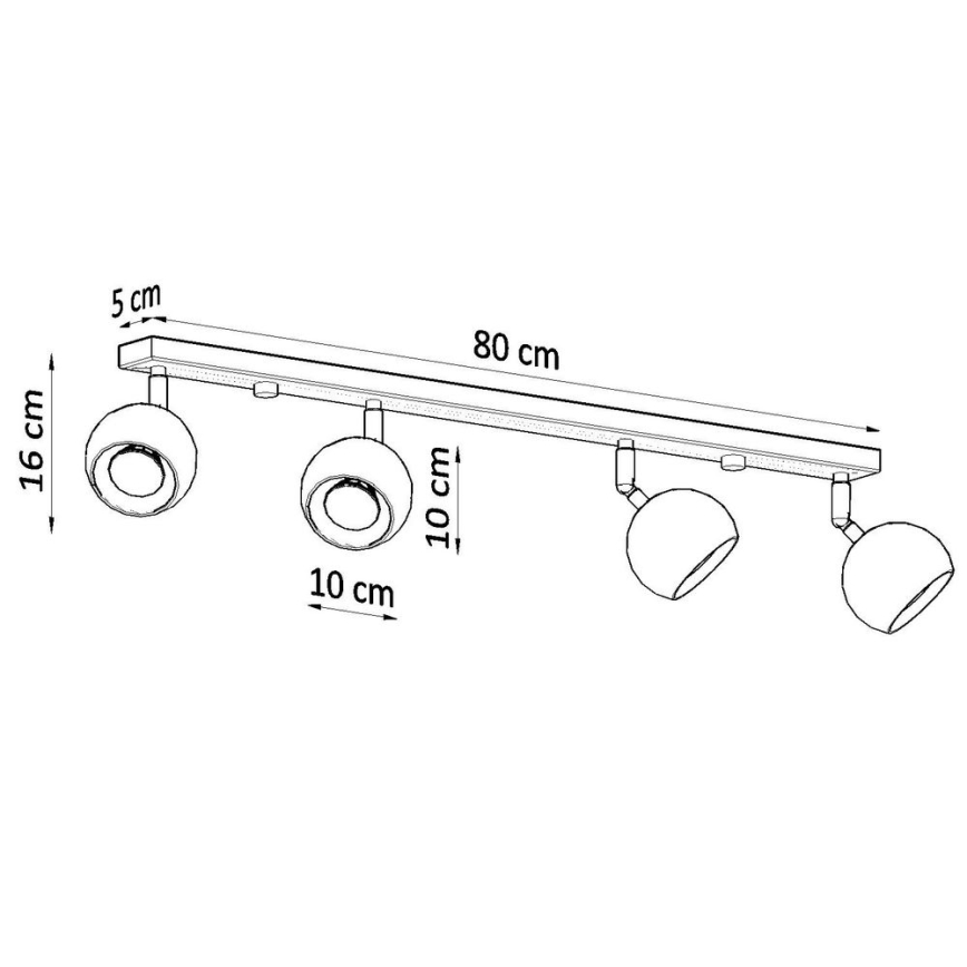 Stropní bodové svítidlo OCULARE 4xGU10/10W/230V