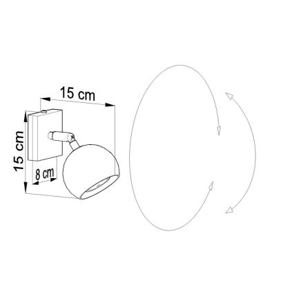 Nástěnné bodové svítidlo OCULARE 1xGU10/10W/230V