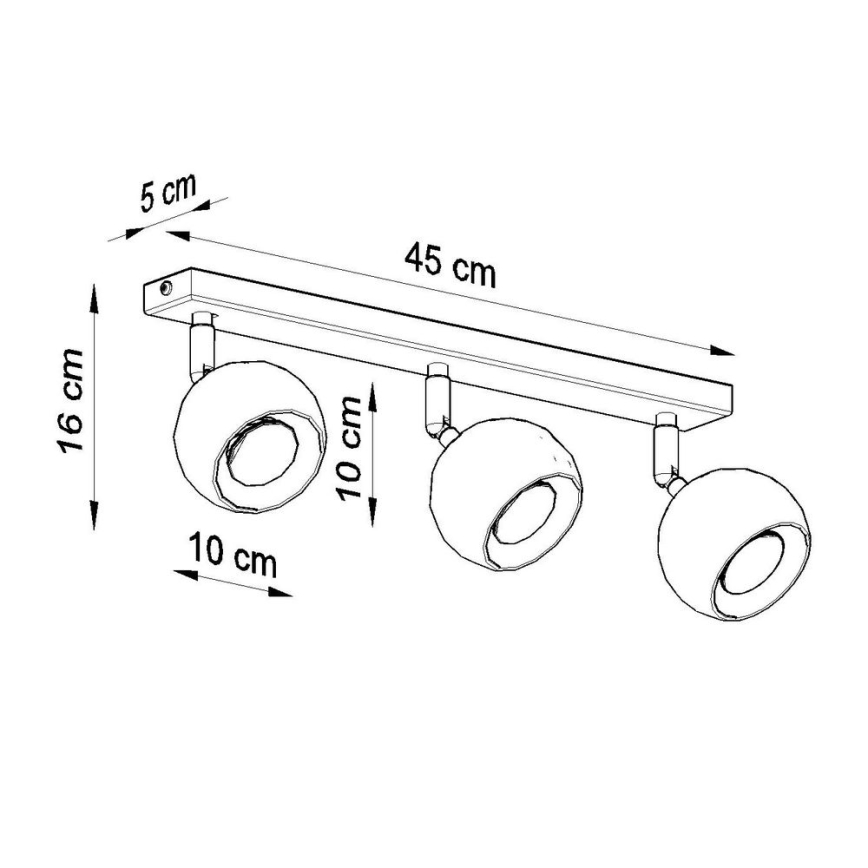 Stropní bodové svítidlo OCULARE 3xGU10/10W/230V