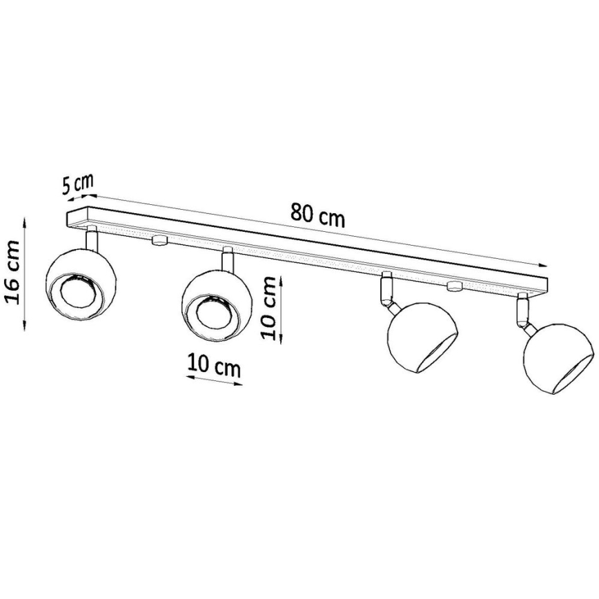 Stropní bodové svítidlo OCULARE 4xGU10/10W/230V