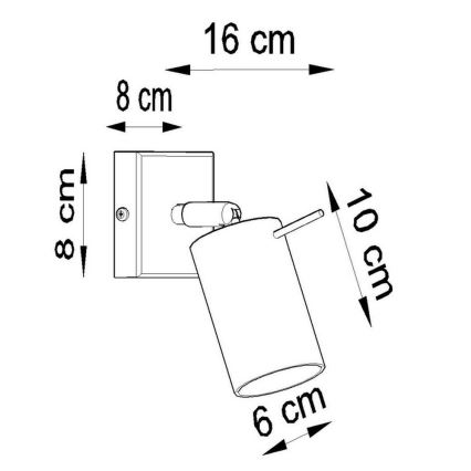 Nástěnné bodové svítidlo RING 1xGU10/10W/230V