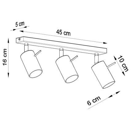 Stropní bodové svítidlo RING 3xGU10/10W/230V