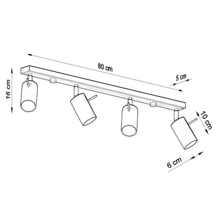 Stropní bodové svítidlo RING 4xGU10/10W/230V