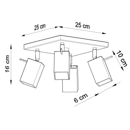 Bodové svítidlo MERIDA 4xGU10/40W/230V šedá