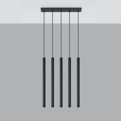 Lustr na lanku PASTELO 5xG9/8W/230V černá