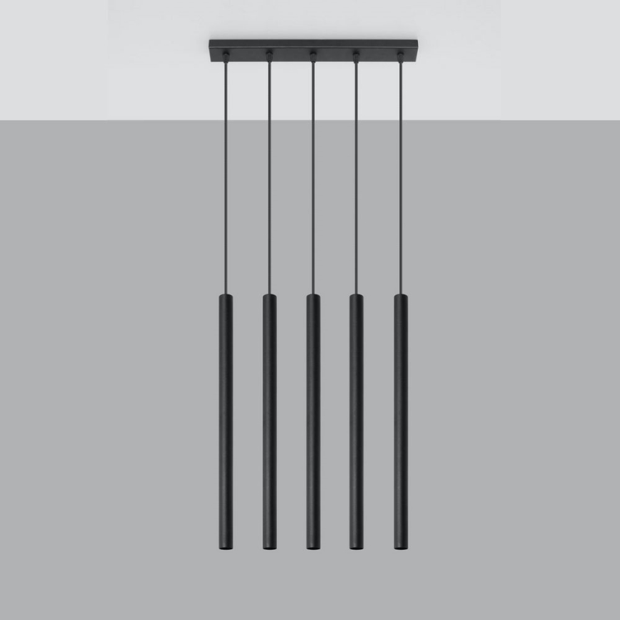 Lustr na lanku PASTELO 5xG9/8W/230V černá