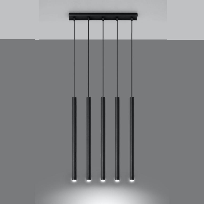 Lustr na lanku PASTELO 5xG9/8W/230V černá