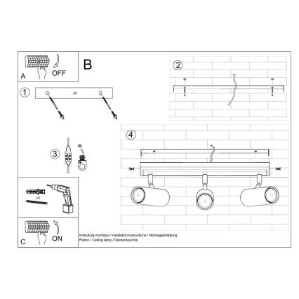 Bodové svítidlo DIREZIONE 3xGU10/40W/230V bílá