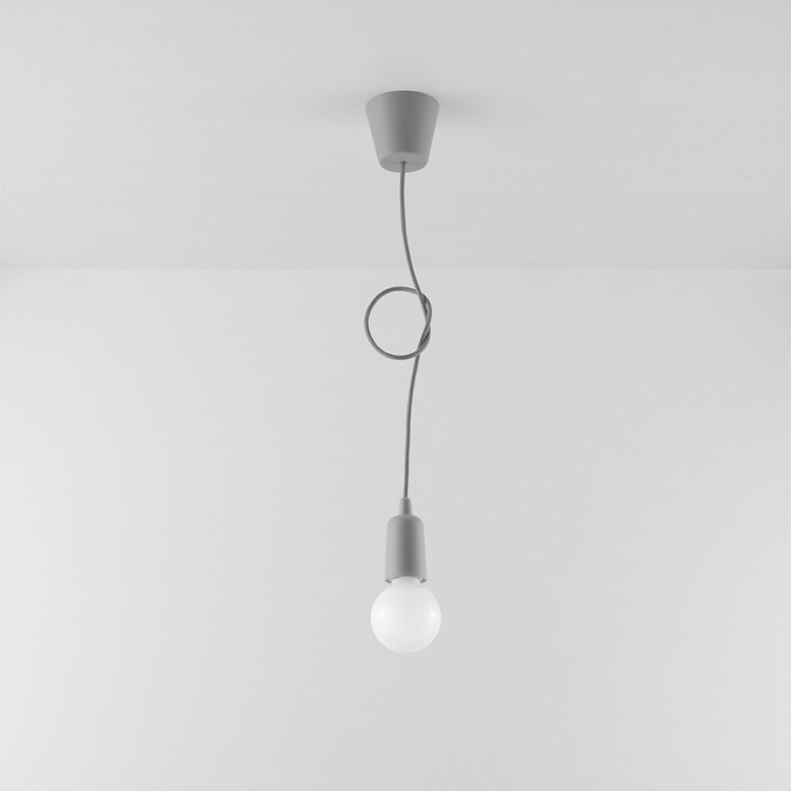 Lustr na lanku DIEGO 1xE27/60W/230V šedá