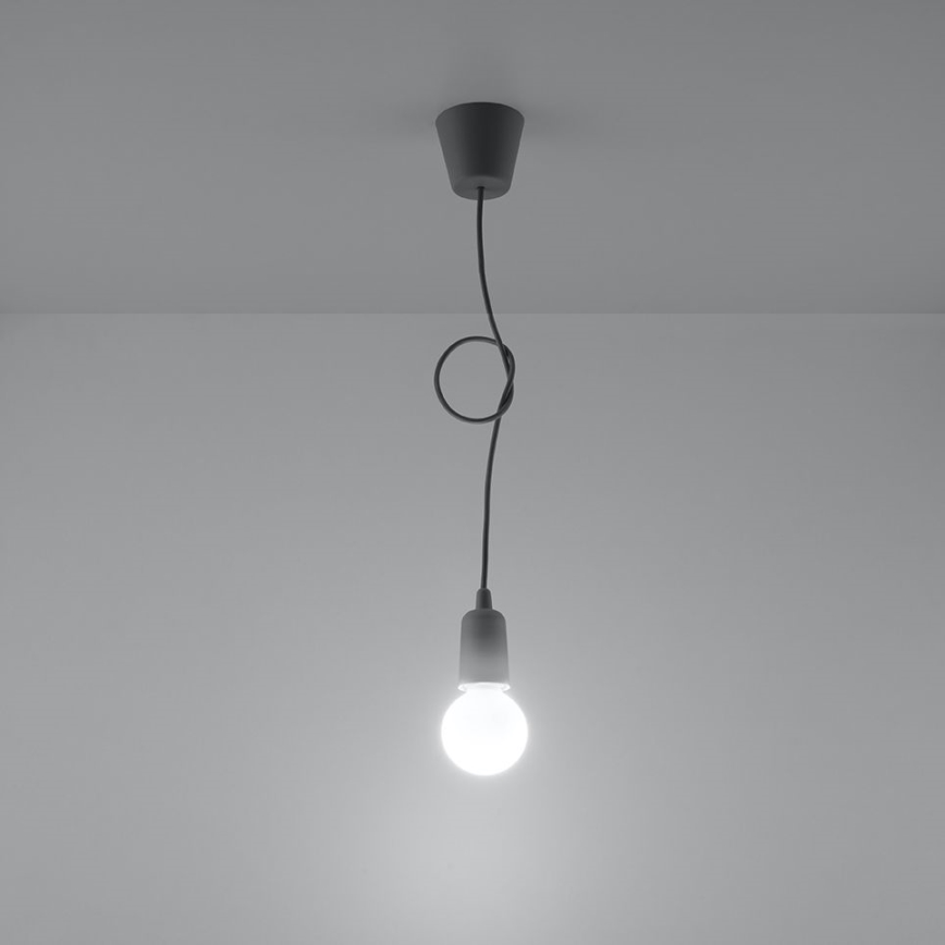 Lustr na lanku DIEGO 1xE27/60W/230V šedá