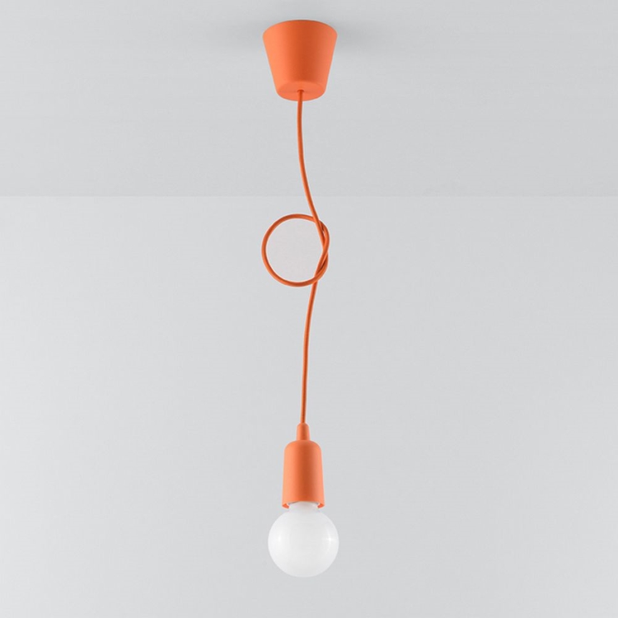 Lustr na lanku DIEGO 1xE27/60W/230V oranžová