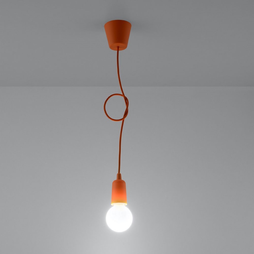Lustr na lanku DIEGO 1xE27/60W/230V oranžová