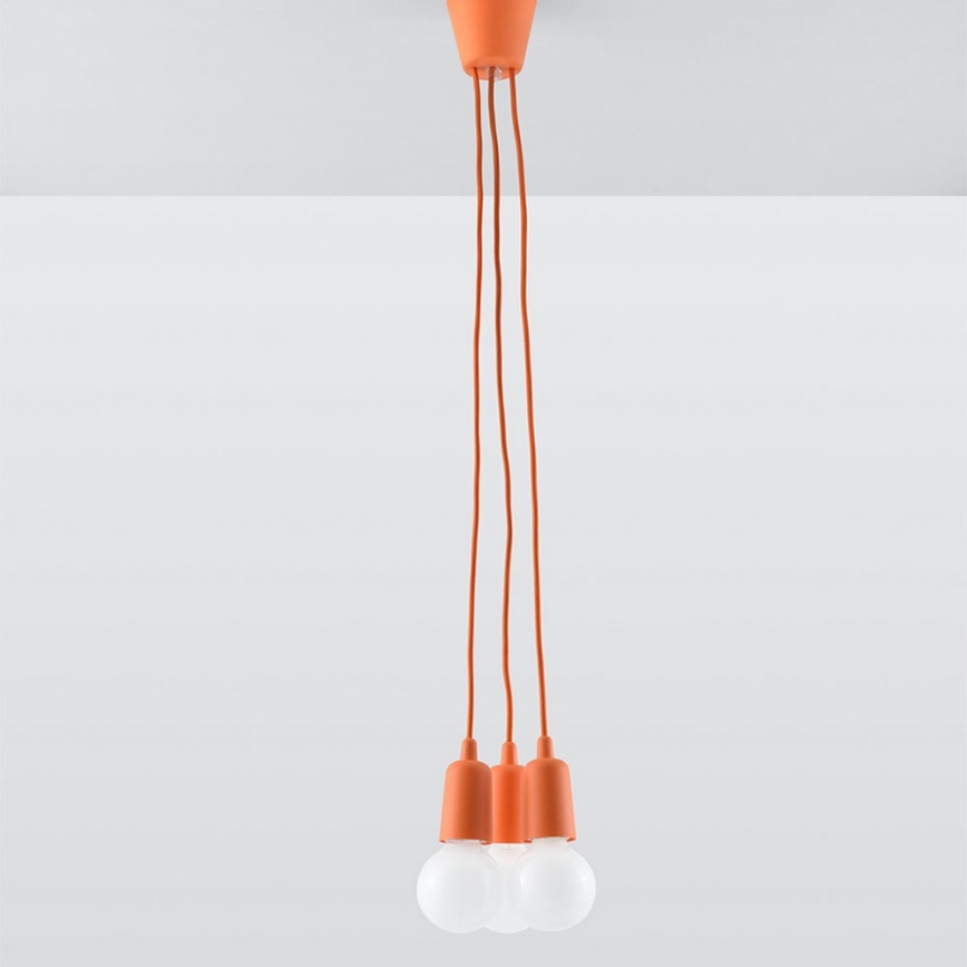 Lustr na lanku DIEGO 3xE27/60W/230V oranžová