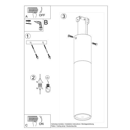 Stropní svítidlo PABLO 1xGU10/40W/230V bílá/buk