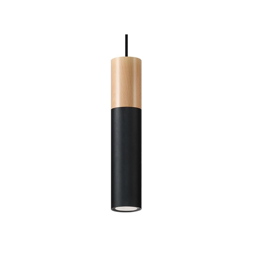 Lustr na lanku PABLO 1xGU10/40W/230V černá/buk