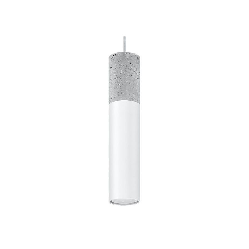 Lustr na lanku BORGIO 1xGU10/40W/230V beton/kov bílá