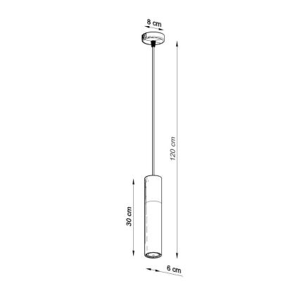 Lustr na lanku BORGIO 1xGU10/40W/230V beton/kov bílá