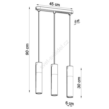 Lustr na lanku BORGIO 3xGU10/40W/230V beton/kov bílá