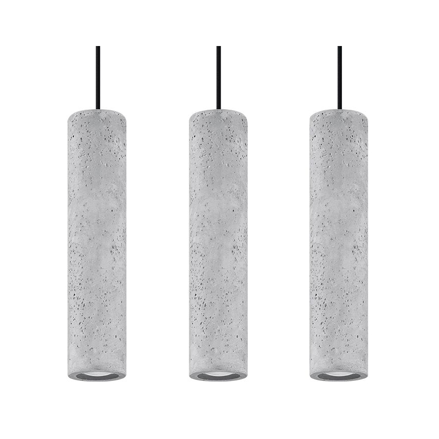 Lustr na lanku LUVO 3xGU10/40W/230V beton/černá