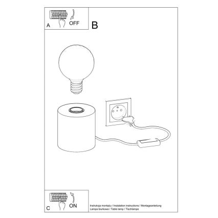 Stolní lampa SALGADO 1xE27/15W/230V beton