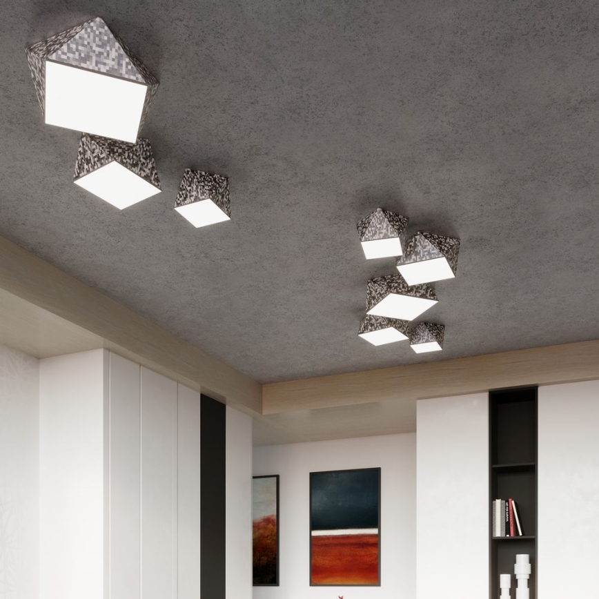 Stropní svítidlo HEXA 1xE27/60W/230V stříbrná